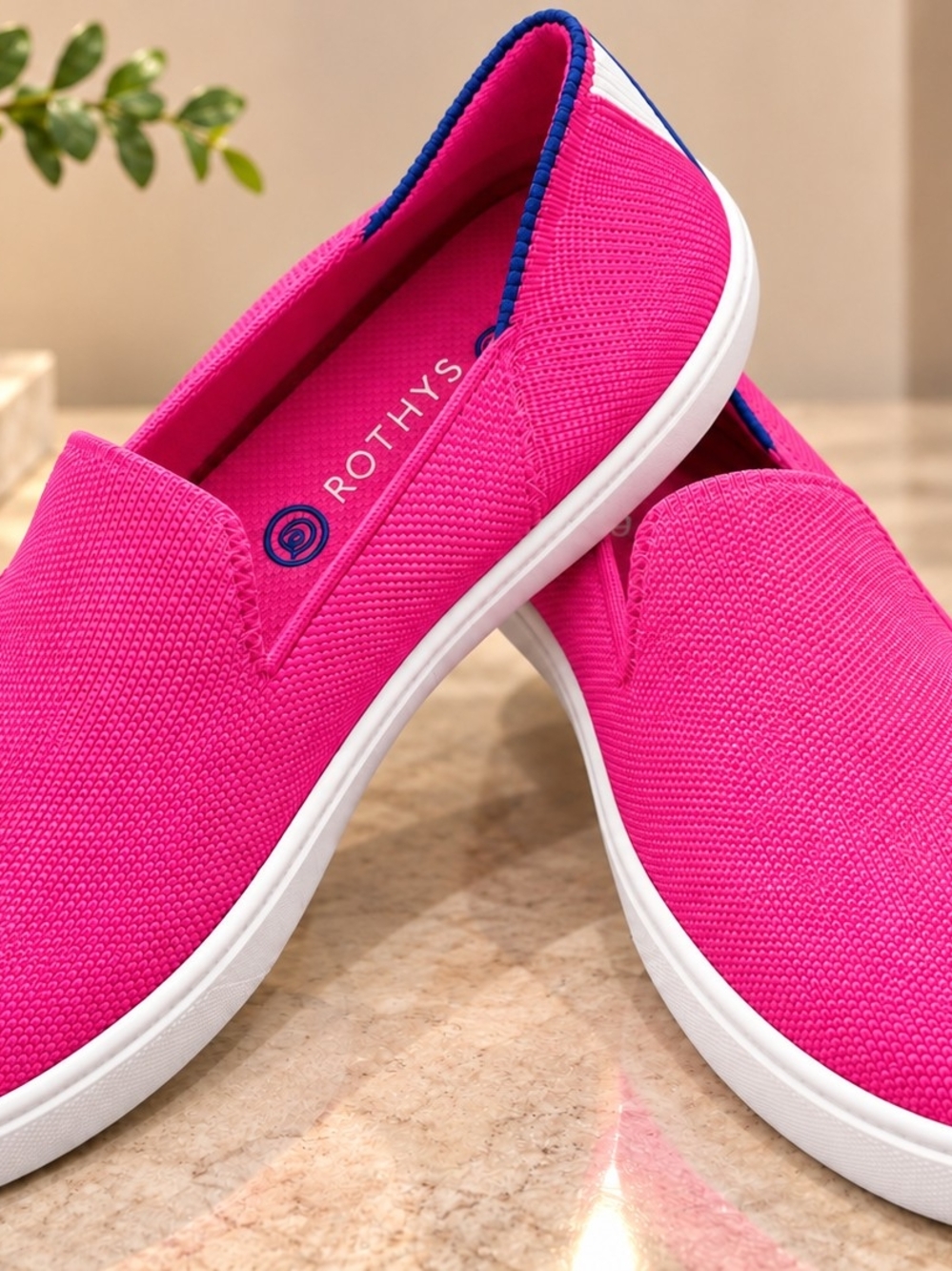 Rothy's Rare Bubblegum Knit Slip-On Loafers with White Sole